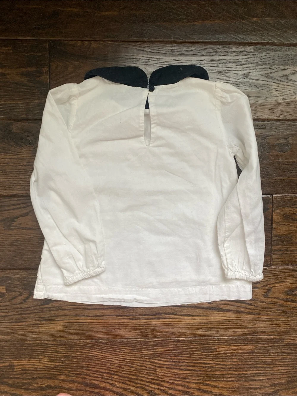babyGap White Blouse with Black Peter Pan Collar